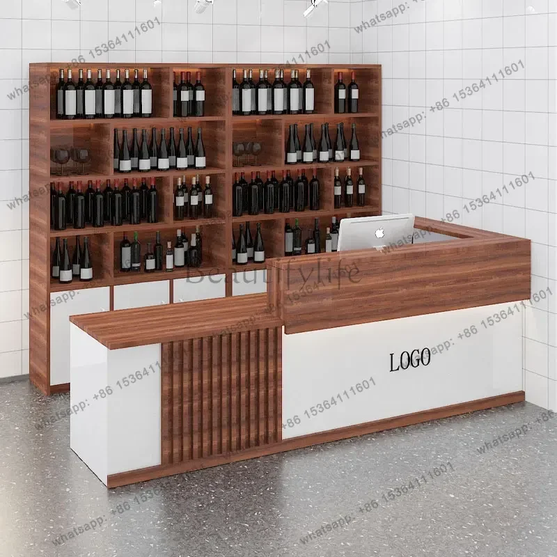LJY Professional Design Bar Counter Cashier Counter Luxury Simple Reception Desk Modern Salon Kassentisch Commercial Furniture