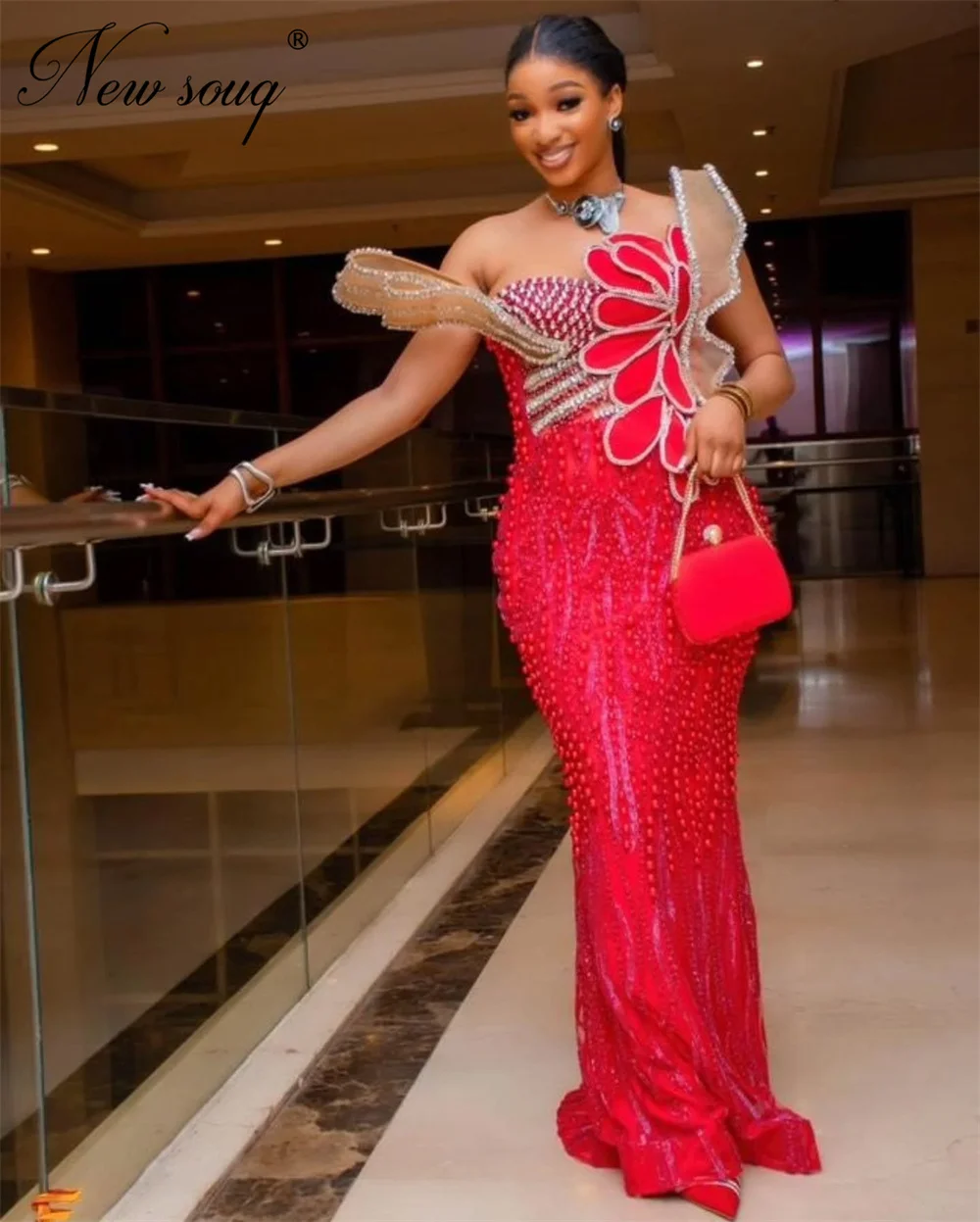 

African 2025 Pink Mermaid Evening DressesAso Ebi Black Girls Beaded Engagement Dress Party Gowns Vestidos De Noche Customized