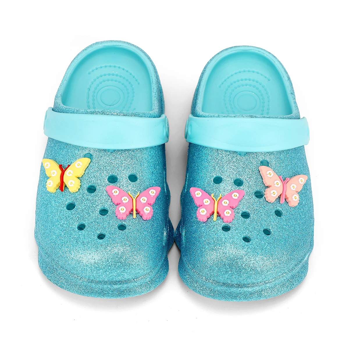 Girls butterfly garden clogs, slippers, sandals, children\'s non-slip water shoes, slip-on slippers, lightweight and breathable