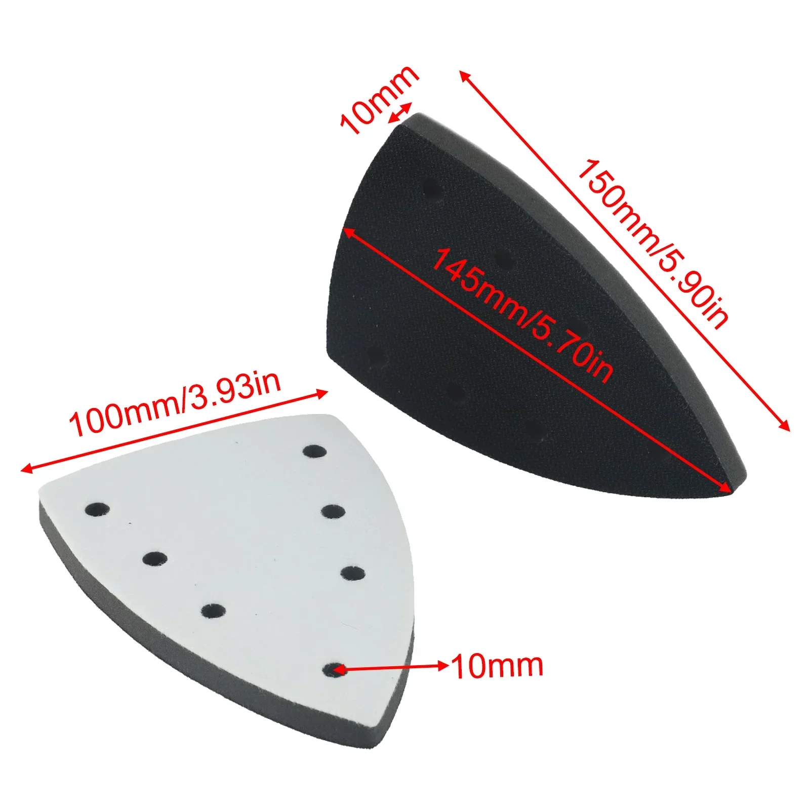 2pcs Sanding Pad Hook- And Loop Triangle Sanding Pad 7 Hole Sandpaper Backing Pad For Triangular Sander Polishing Abrasives Tool