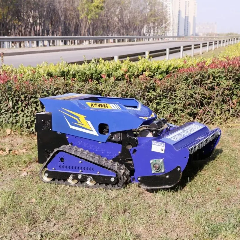 เครื่องตัดหญ้าแบบล้อตีนตะขาบขับเคลื่อนด้วยตัวเองที่ปรับแต่งได้ – ควบคุมอัตโนมัติด้วยรีโมทคอนโทรล พร้อมอุปกรณ์เสริมสำหรับเครื่องตัดหญ้า