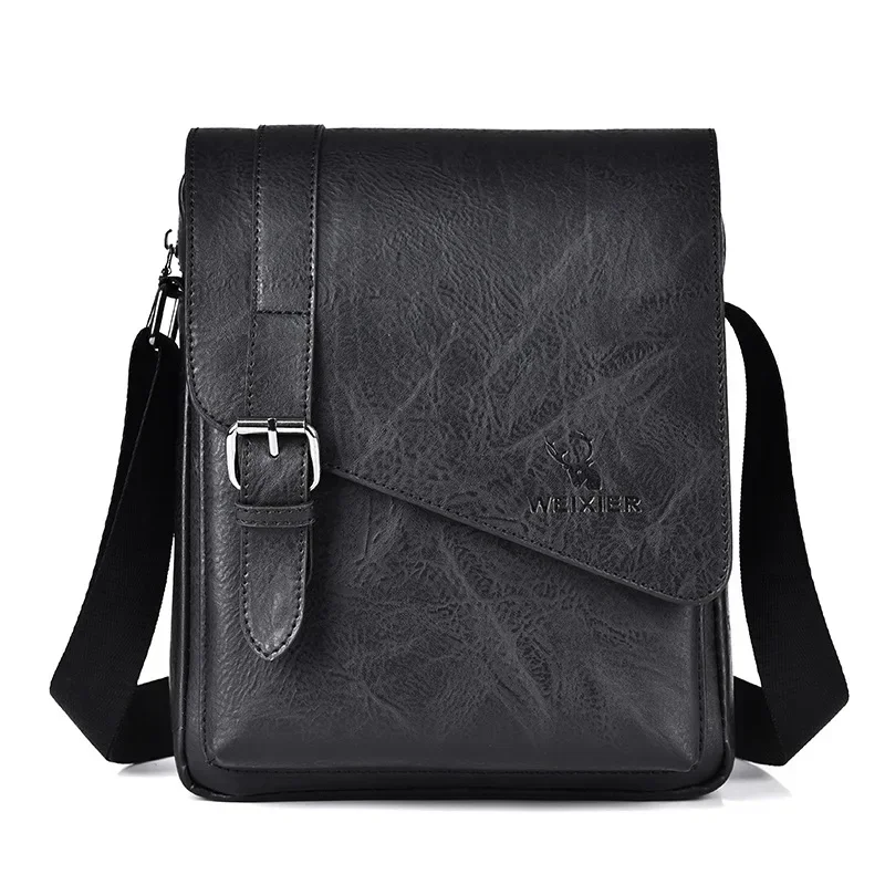 Bolso de hombro de negocios Retro para hombres, bolso de mano Retro de cuero PU, bolso cruzado de viaje versátil, bolso de mano de marca de moda,