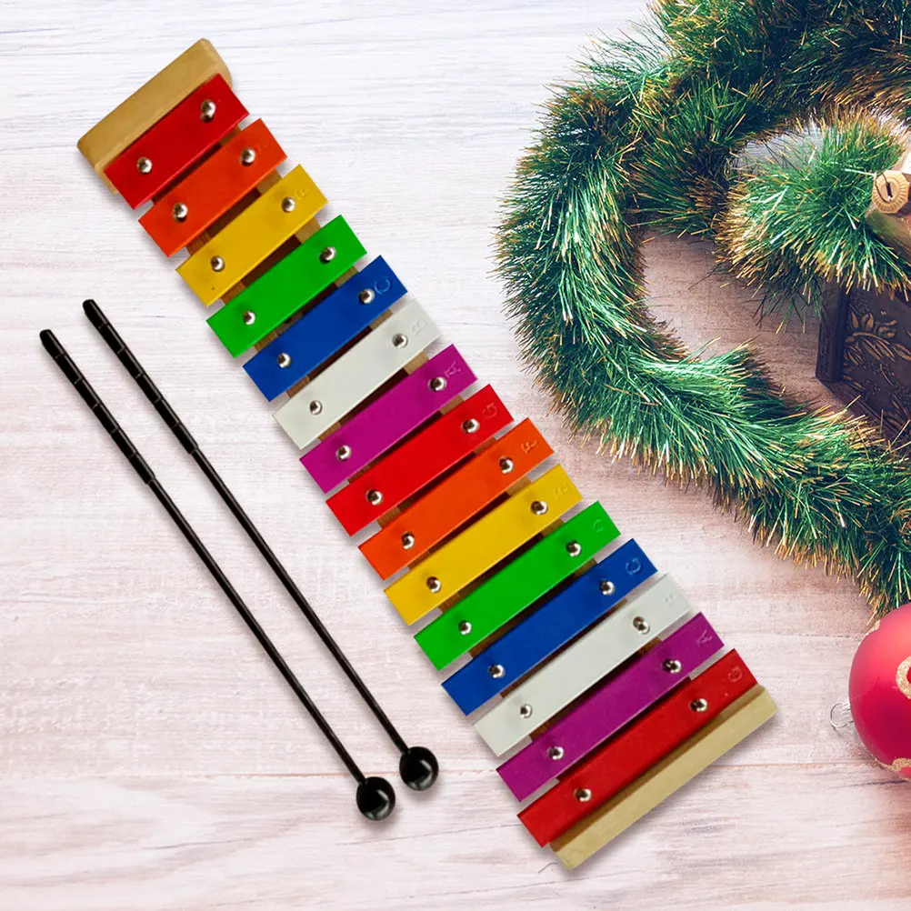 

1Pcs Wooden Hand Knock Xylophone Smooth Surface Bright Colors Birthday Gift Early Education Musical Instrument Percussion Sound