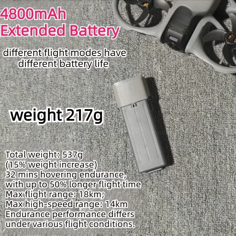4800mAh for DJI Avata 360 Higher Capacity Intelligent Flight Battery 31 Minutes Large- Capacity Spare Parts Drone Accessories