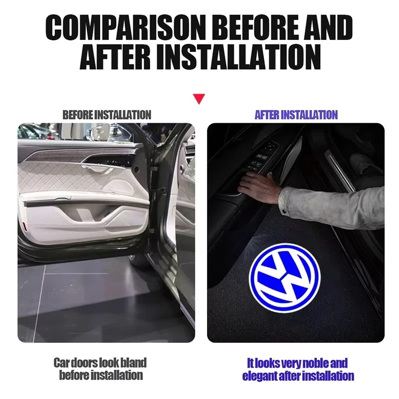 2 For VW Passat B6 B7 B8 B9 Touareg Golf 5 6 7 GTI R Jetta MK6 MK7 LED Car Door Projector Welcome Ghost Shadow Light Accessories - view 3