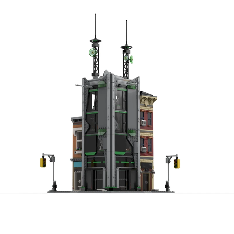 Street View Modell MOC Gebäude Ziegel Turm Wohn Gebäude Modulare Technologie Kinder Urlaub Geschenke Montieren Spielzeug Anzug