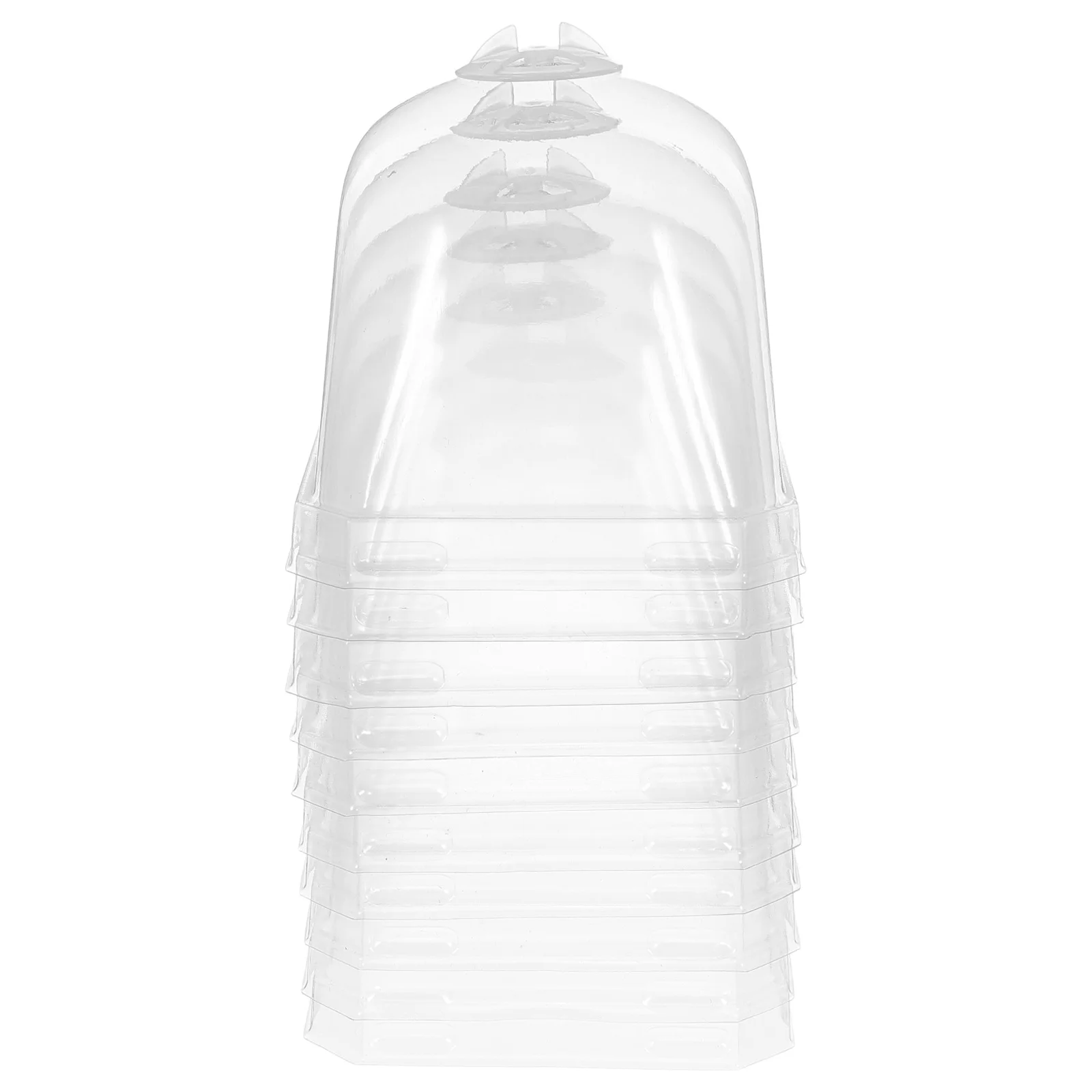 

10pcs Square Planter Cloche Dome For Succulents Transparent Humidity Retention Plant Protection Cover Space Saving Garden