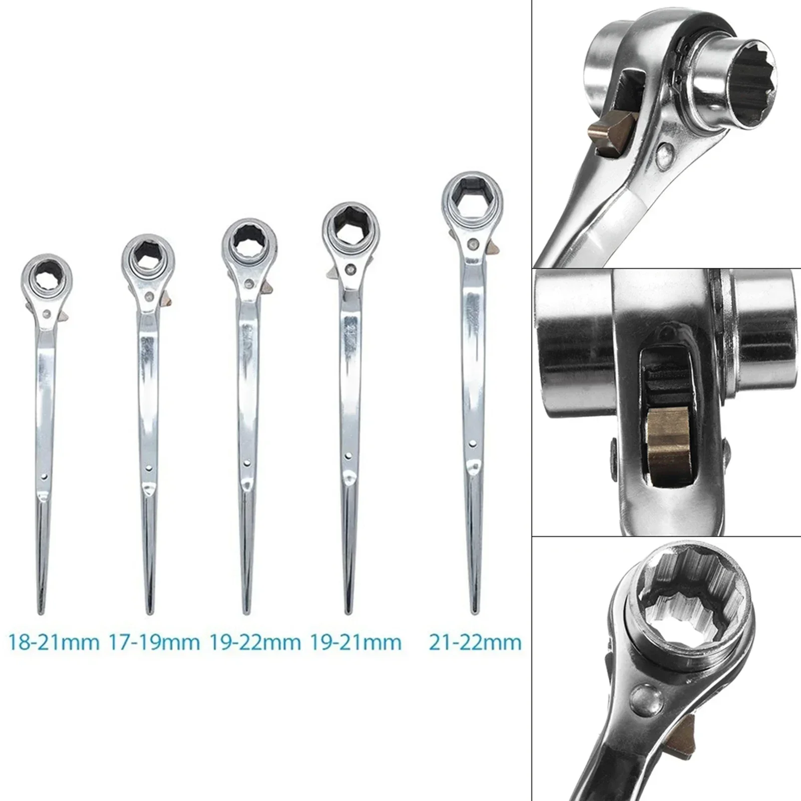 17-22mm Ratchet Wrench Two-way Plum Blossom Socket Quick Combination Wrench End Socket Wrench Combination Hand Tools