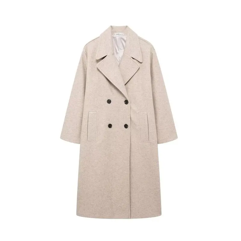 

Soft Quali Autumn Winter New Sle Women's Commuter Loose Fit Versatile Long Sve Mid-Length Coat Jaet 3027
