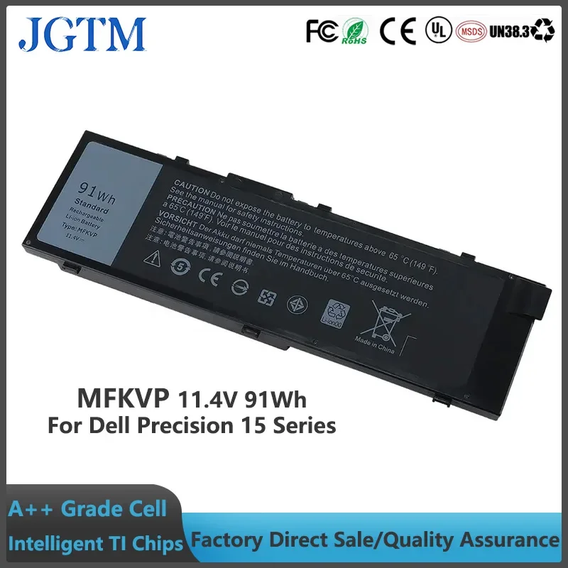 JGTM MFKVP Lithium Ion Laptop Battery 11.4V 91Wh T05W1 GR5D3 0GR5D3 0FNY7 RDYCT for Dell Precision 15 7510 7520 17 7710 Series