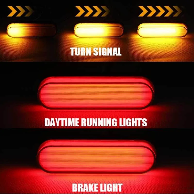 2 قطعة السيارات مصباح ليد خلفي تدفق بدوره إشارة الفرامل وقف مصباح مقطورة شاحنة #4