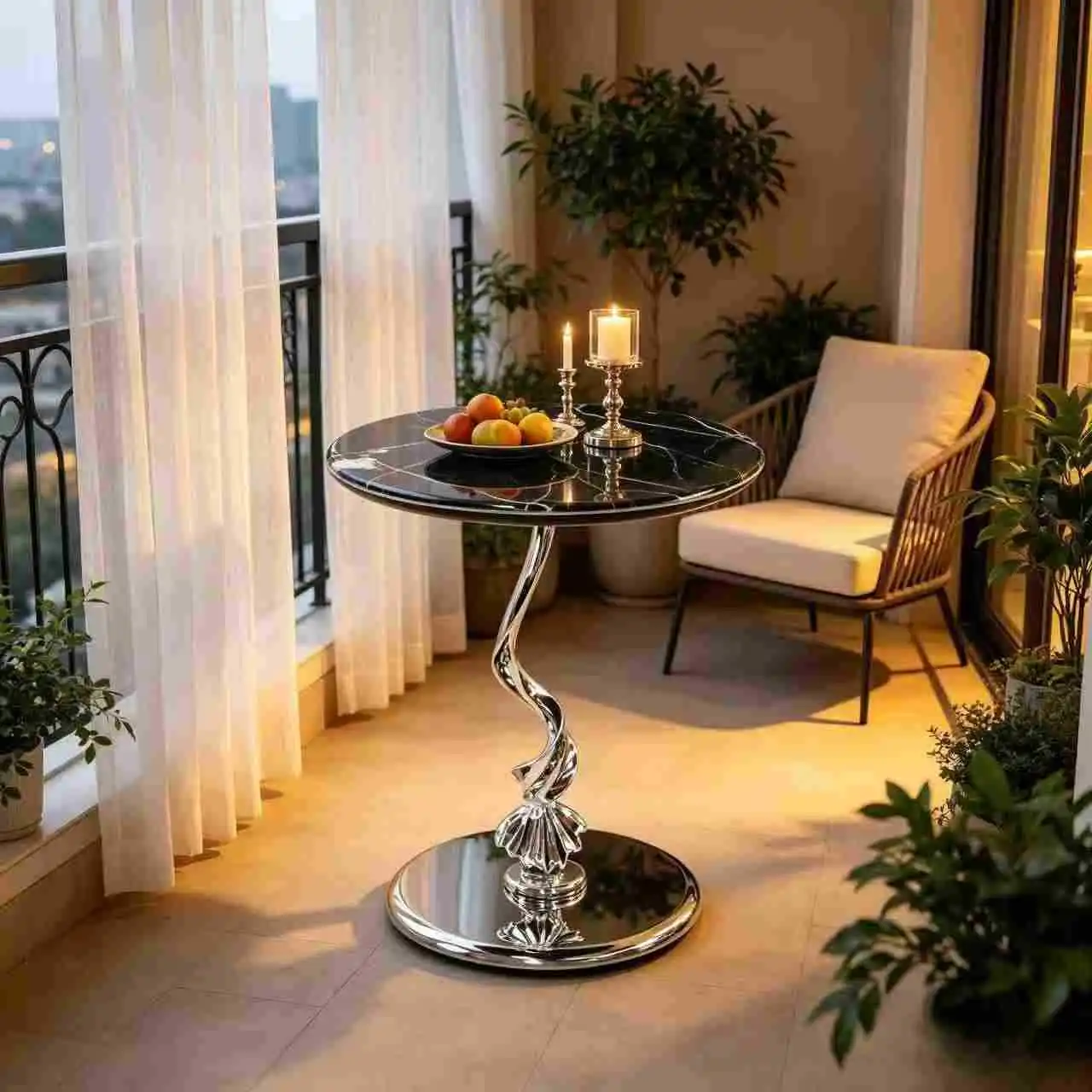 Designer Stone Side Table Home Tea Table Modern Minimalist Living Room Balcony Corner Sofa-Side Bedroom Bedside Small Table