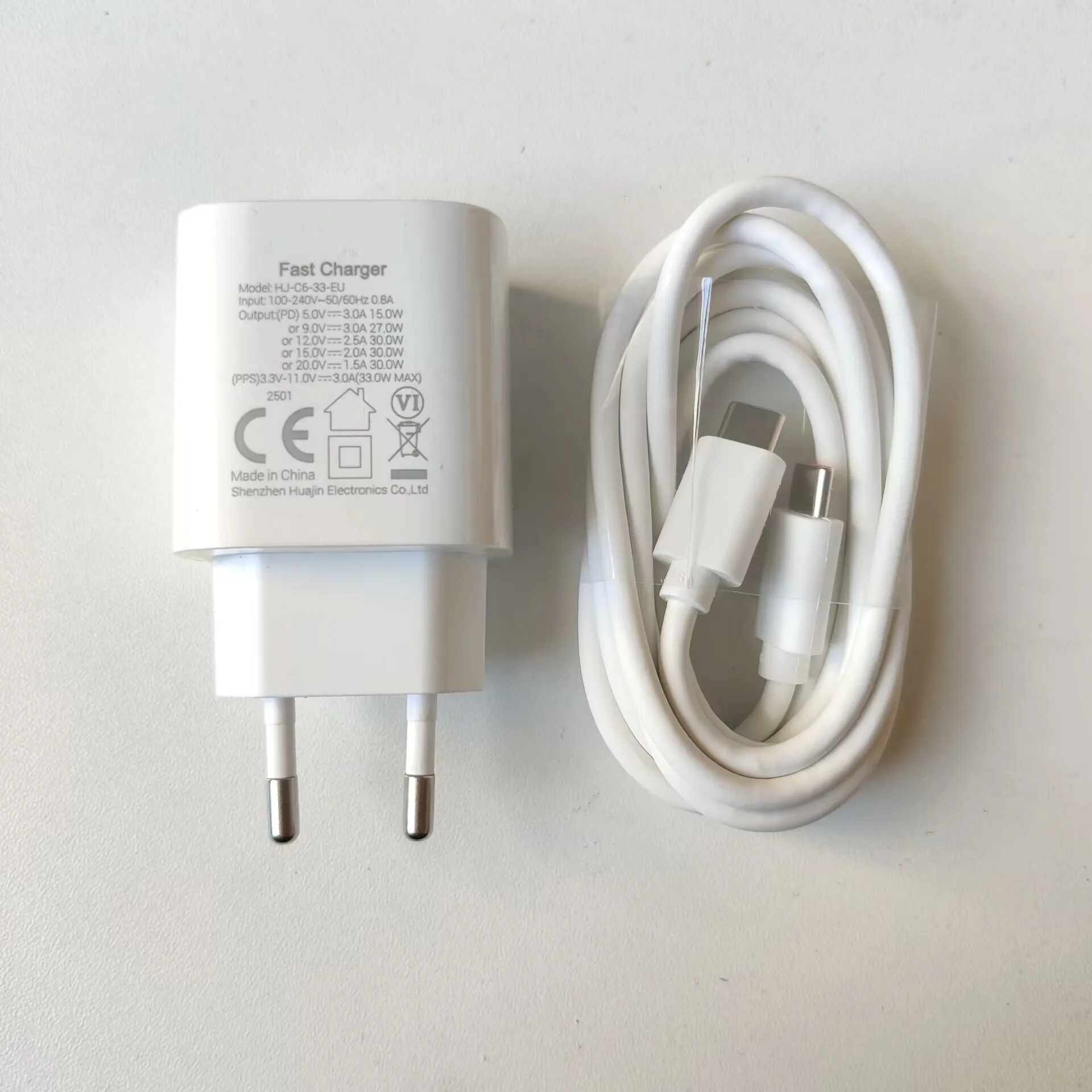 Szybka ładowarka podróżna EU + kabel USB Type-C do Type-C 33W do telefonów Blackview BV8800 BL8800 BV9900 BV9300 PRO — zdjęcie 4