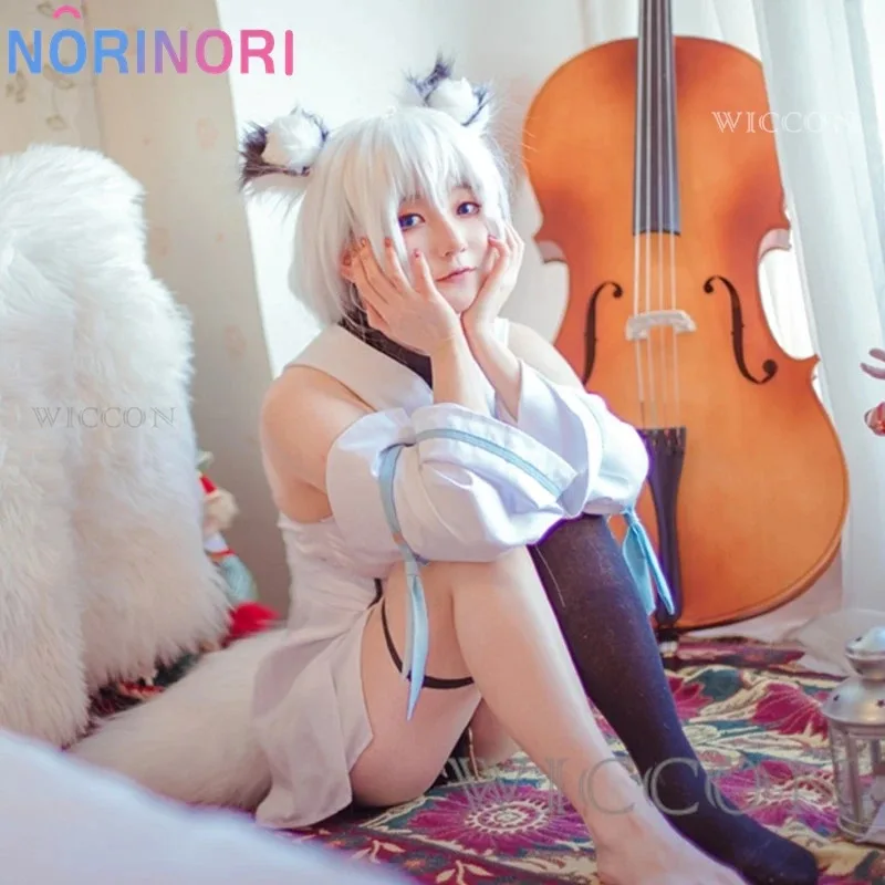 CyVirtual VTuber Youtuber Hololive Shirakami Fubuki أزياء تنكرية شعر مستعار ذيل الأذن أغطية الرأس الحيوان الثعلب ملابس أنيمي تأثيري Costu #3