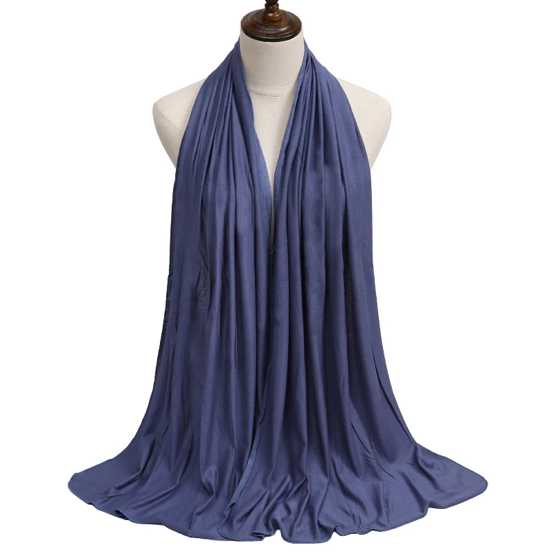 New Jersey Damen muslimischen Ramadan Mode Modal Baumwolle Jersey Hijab Damen hochwertige einfarbige weiche Hijab lange afrikanische Schal