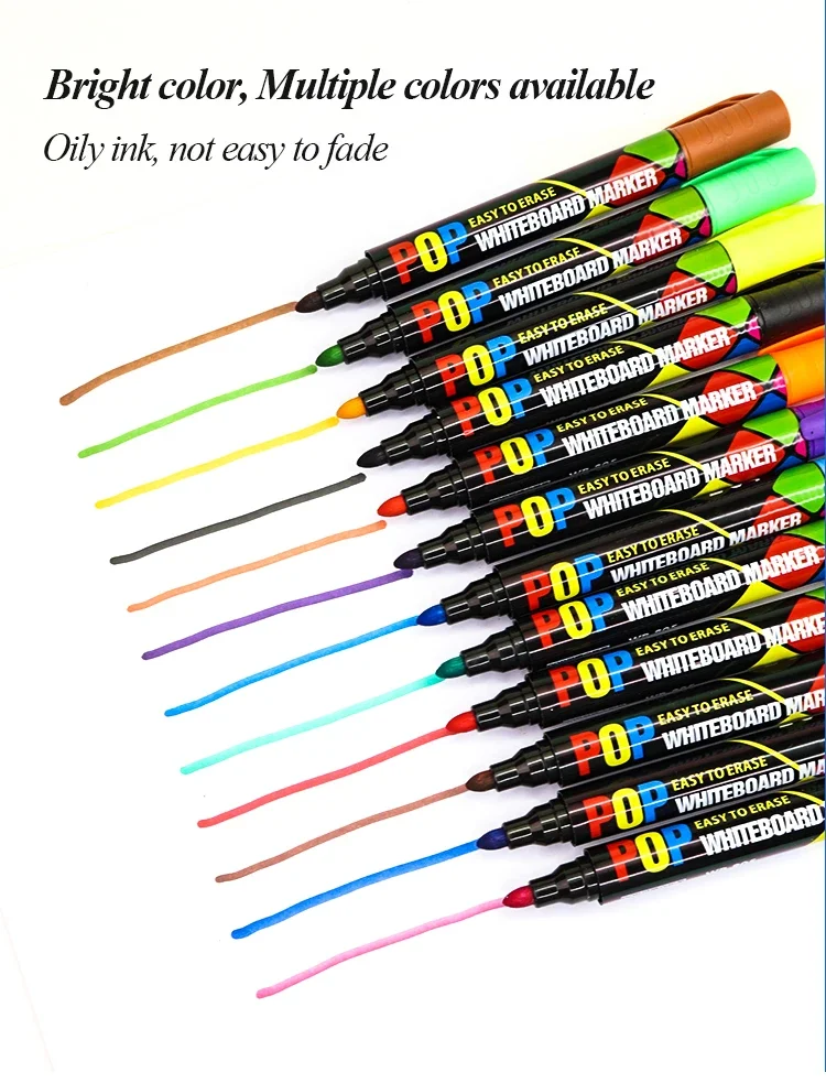 Artriink löschbare Whiteboard-Marker, 8 Farben / 12 Farben, Nachfülltinte, für Büro, Schule, Zuhause, Schüler, Kinder, Zeichenstift, Kunst – Detail 5