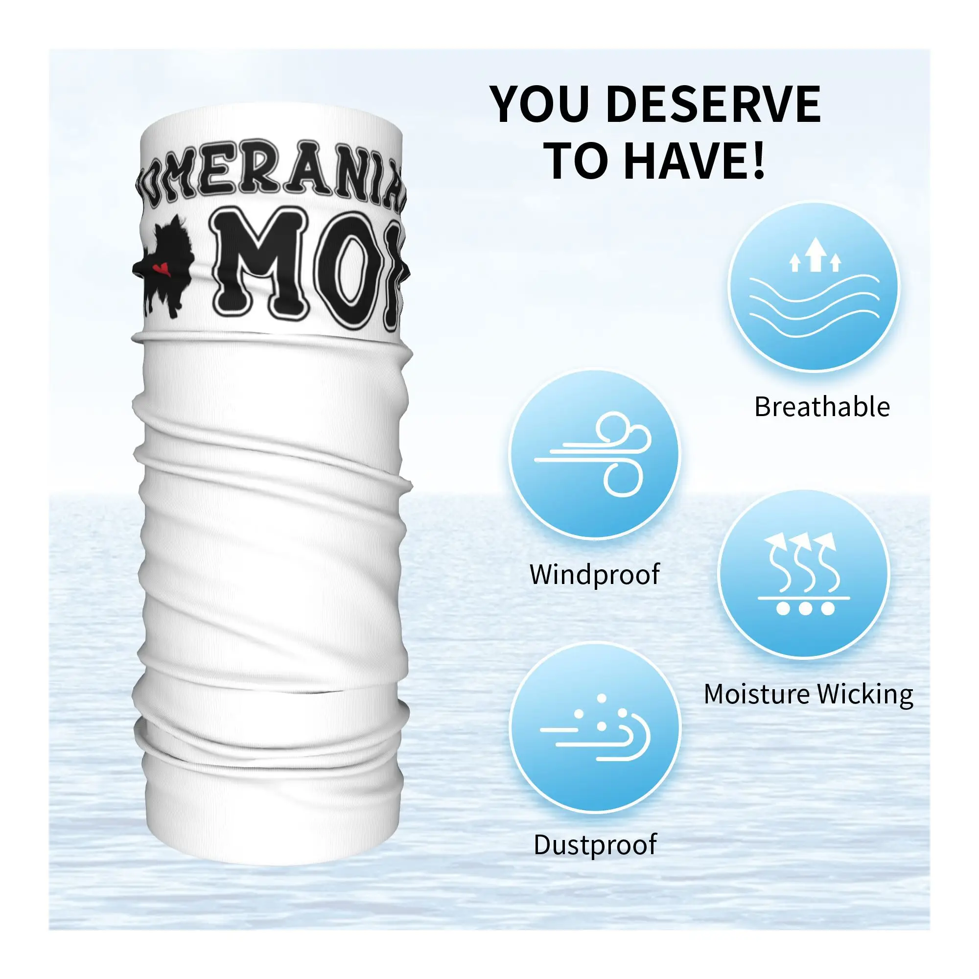 Pomeranian Mom Bandana 넥 커버 프린트 랩 스카프 따뜻한 머리띠 사이클링 남여 성인 통기성