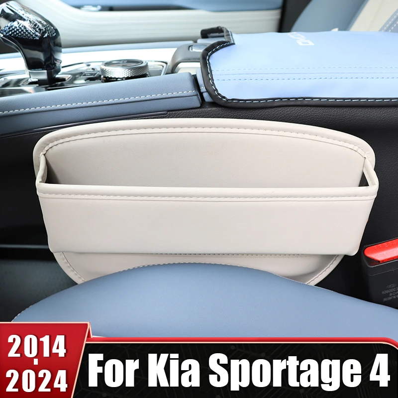 

For Kia Sportage 4 2016 2017 2018 2019 2020 2021 PU Leather Car Seat Crevice Storage Box Phone Holder Organizer Pocket Universal