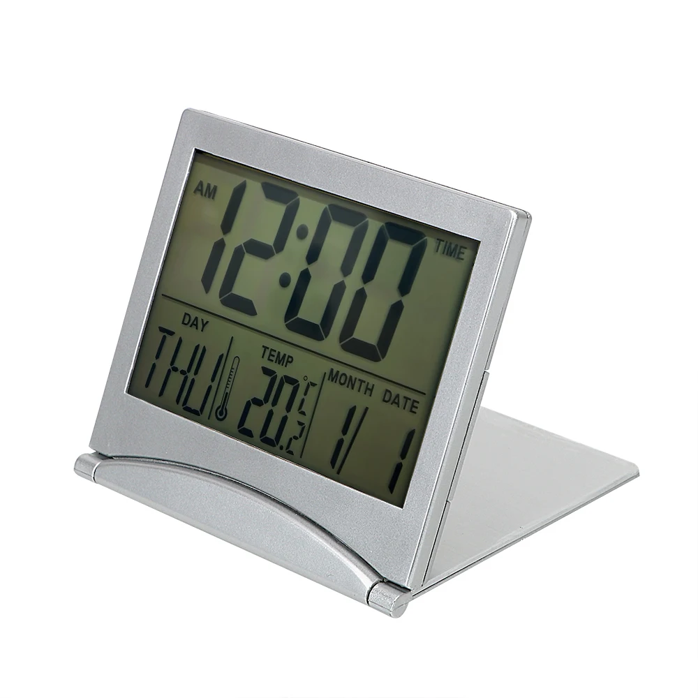 Time Date Temperature Timer Alarm Clock Desk Clock Home Decor LCD Digital Electronic Clocks Multifunction Foldable