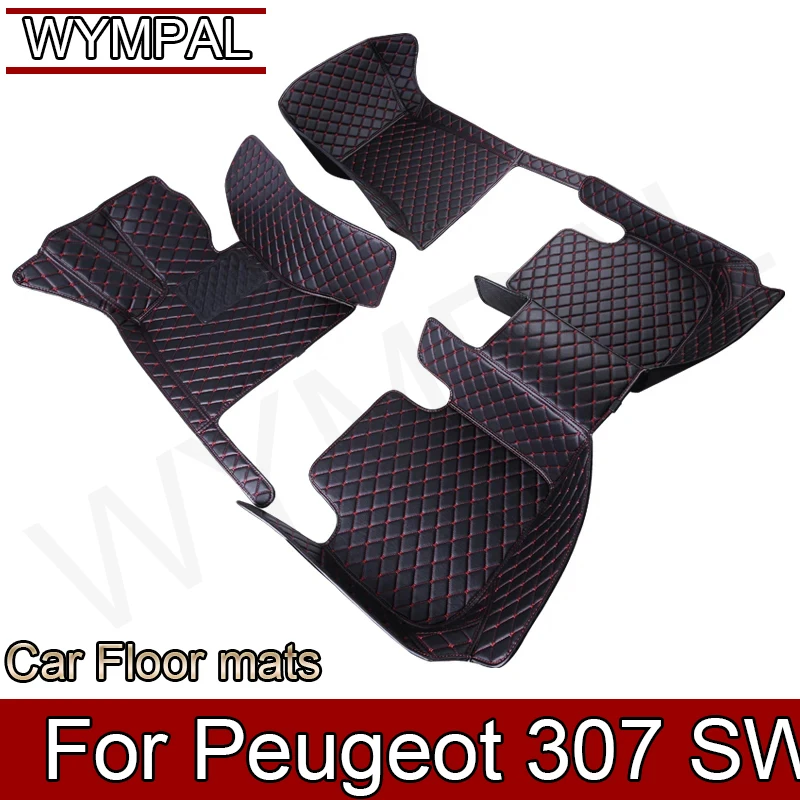 Customized Artificial Leather Car Floor Mat For Peugeot 307 SW 2005 2006 2007 2008 Protect Your Vehicle's Interior Accessory