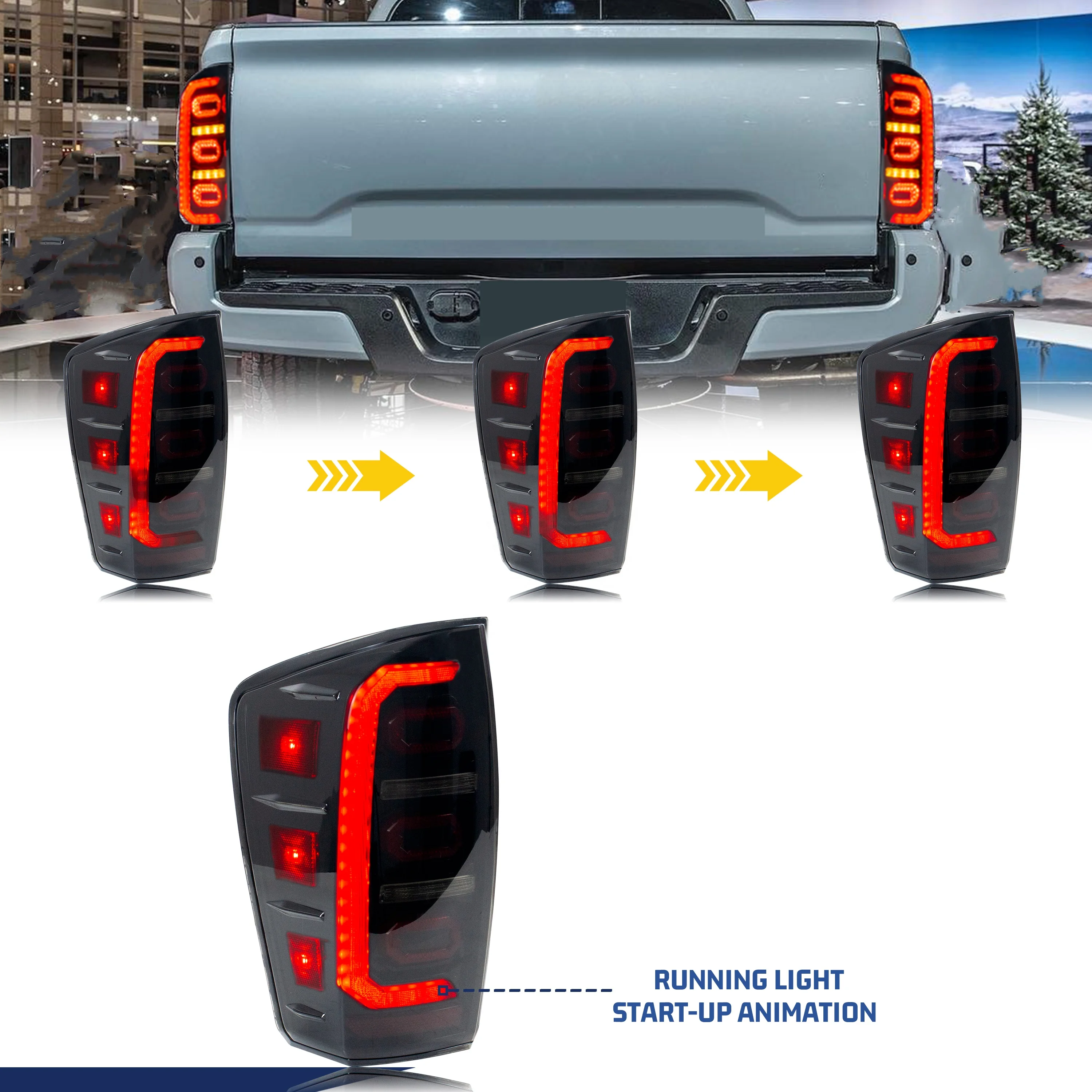 Auto Parte Auto Auto Lampada A LED Luci di Coda Per Toyota Tacoma 2016 2023 Dinamico Segnale di Girata DRL Freno di Montaggio
