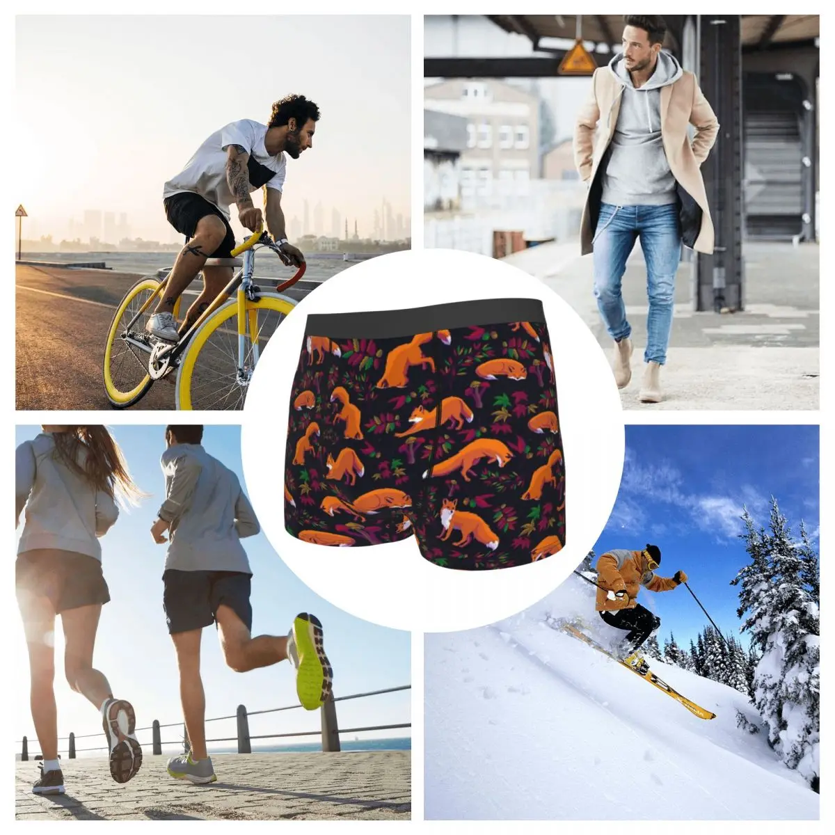 Boxer Underpants Shorts Forest Fox Panties Men Comfortable Underwear for Homme Man Boyfriend Gift view 6