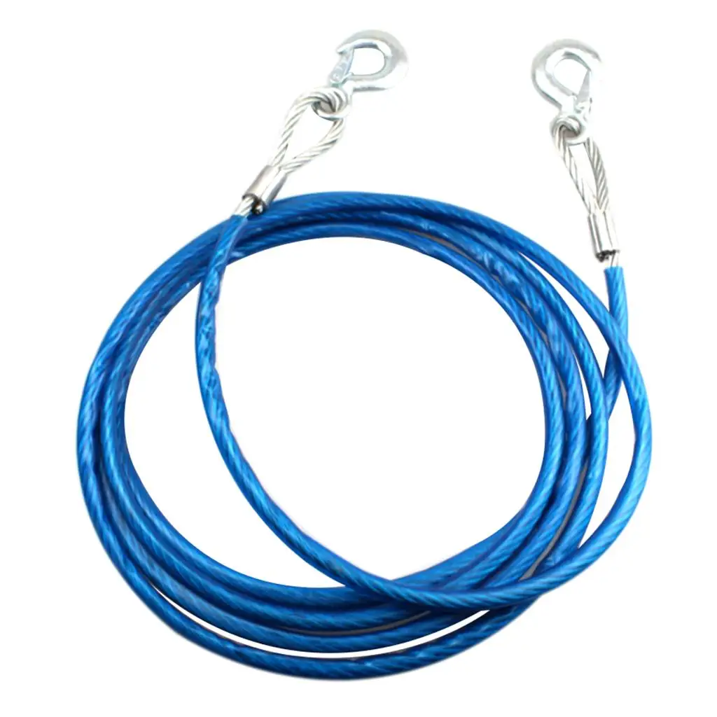 5m x 10mm 7 Tonnen Auto Abschlepp gurt LKW Stahl kabel Abschlepp winde Schnapp seil blau