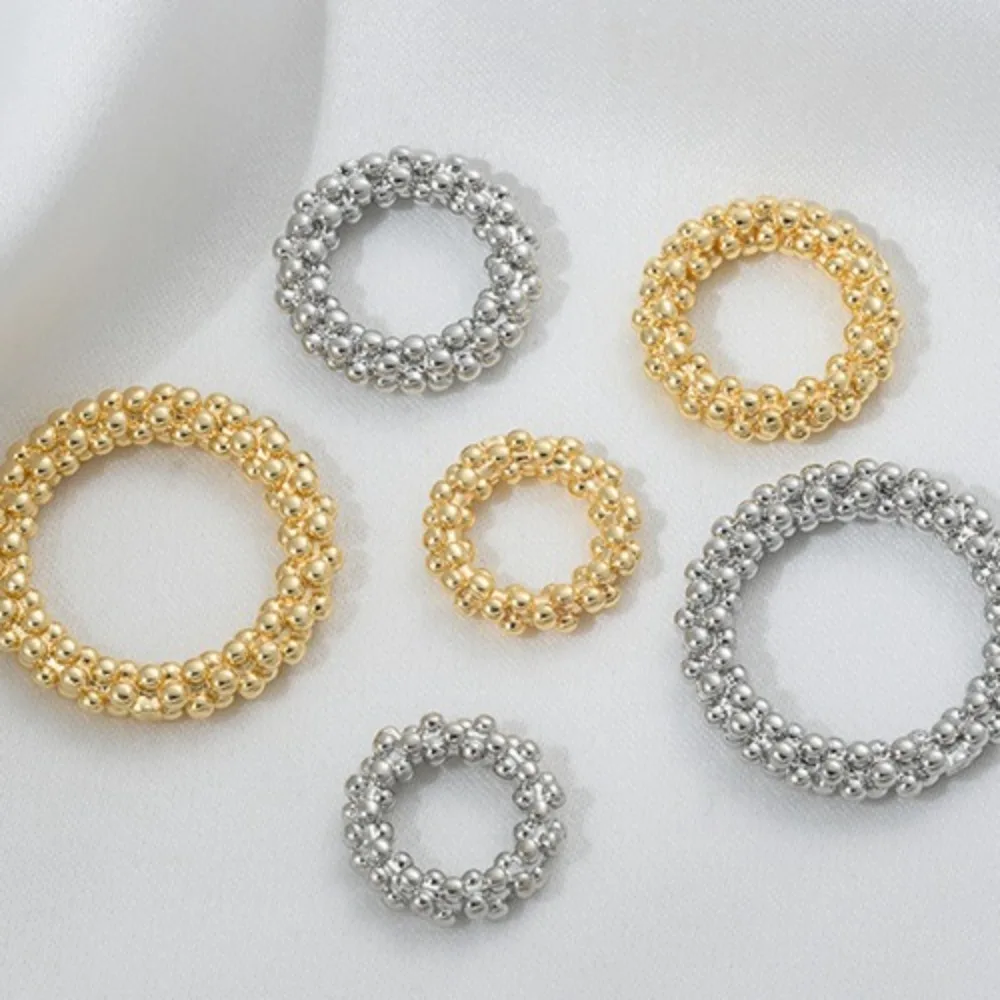 

14-каратное золотого цвета, вогнутое выпуклое закрытое кольцо с пузырьками, кольцо с ручным соединением, круг, ювелирные изделия «сделай сам», подвесное кольцо, аксессуары