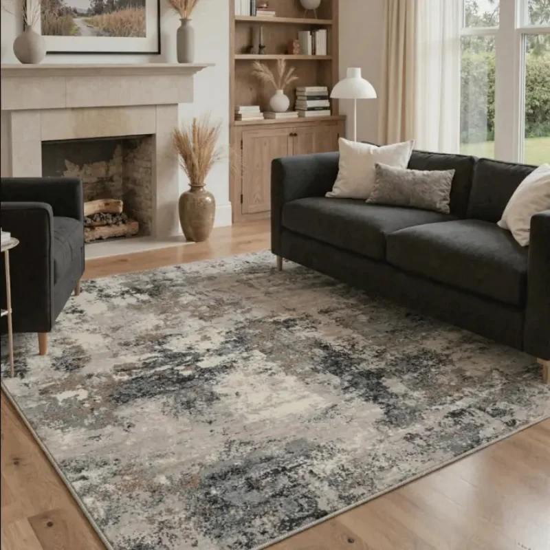 VIKAMA Modern Abstract Living Room Carpet Non-Slip Easy To Take Care Of Bedroom Floor Mat Kitchen Porch Door Mat Home Decoration