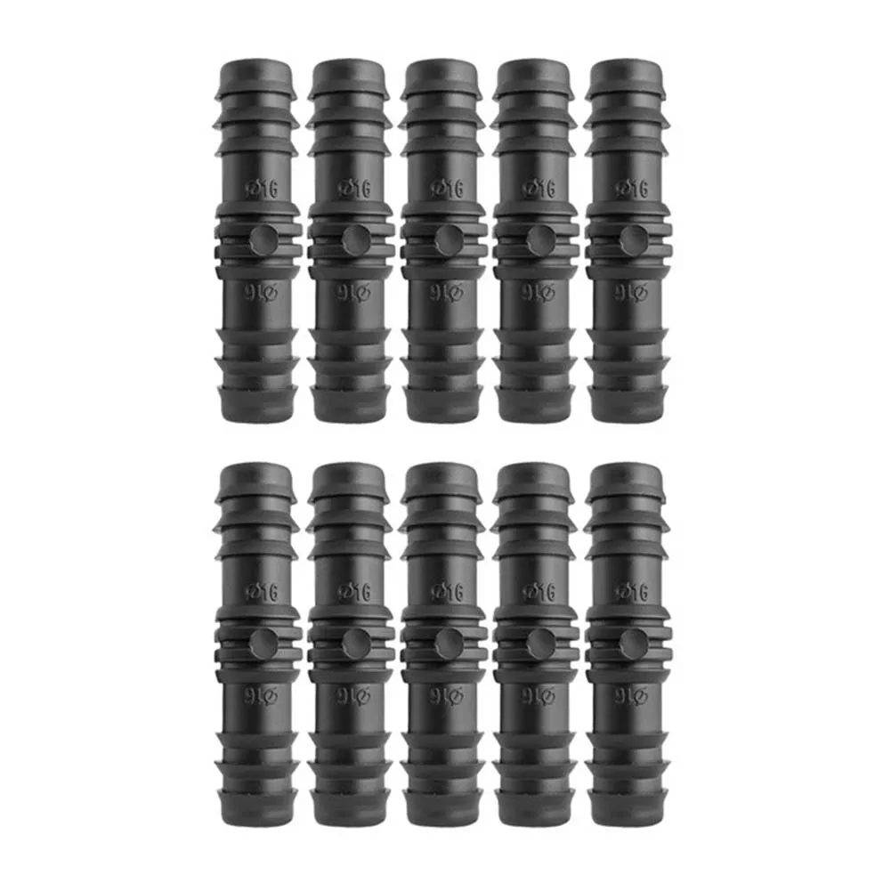 10 Pack Plastic Straight Connectors for 16PE Garden Hose Pipe Barbed Tubing for Drip Irrigation Microtube Connection