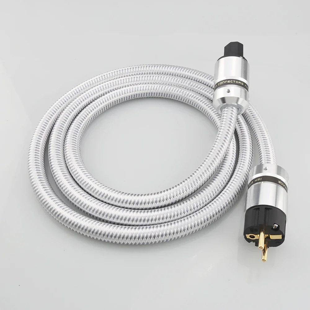 

OFC Copper High-End Schuko Mains Power Cable with EU/US Plug for Subwoofer AC Power Amplifier DV/AV Audio