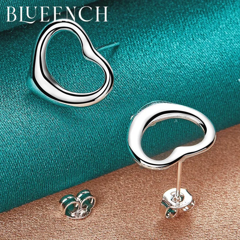 

Blueench 925 Sterling Silver Love Stud Earrings Suitable For Ladies Marriage Proposal Wedding Fashion Temperament Jewelry