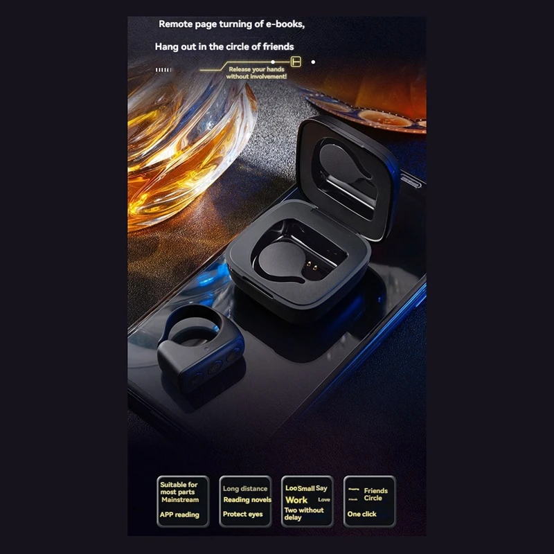 Bluetooth Remote Page Turner Fingertip Video Controller Remote Control Scrolling Accessory C