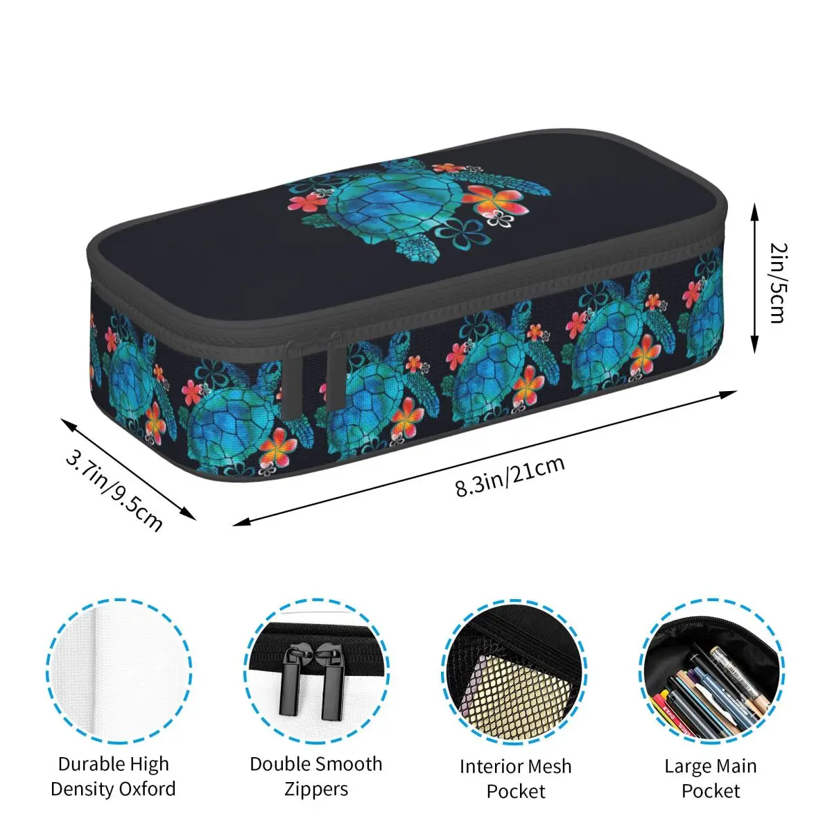 Sea Life Turtle An Ocean Themed Pencil Case for Students Gifts Pen Box Pencil Bag Stationery Supplies Pen Holder Bag