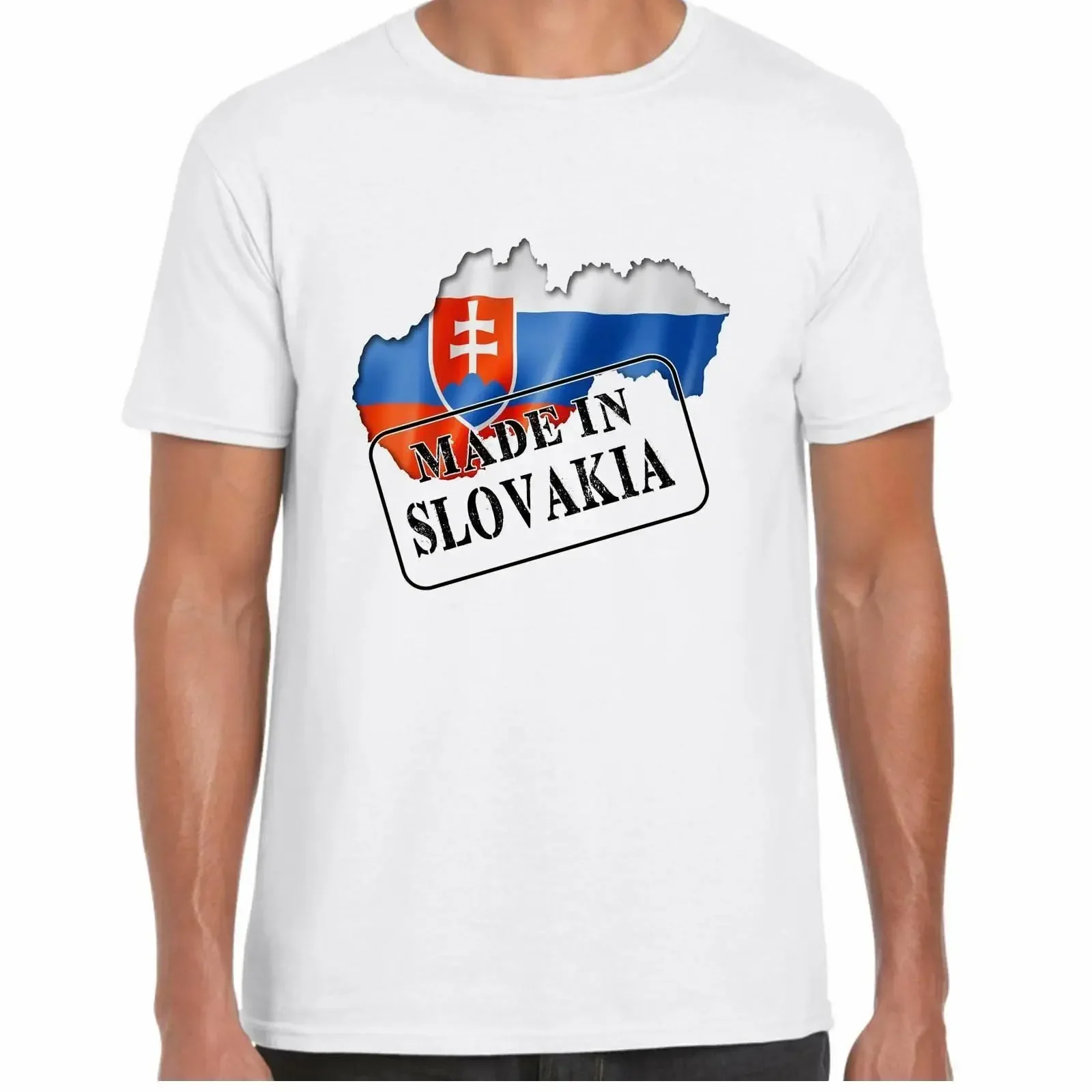 Slovakian Flag Map National Pride Made In Slovakia T Shirt. Short Sleeve 100% Cotton Casual T-shirts Loose Top Size S-3XL