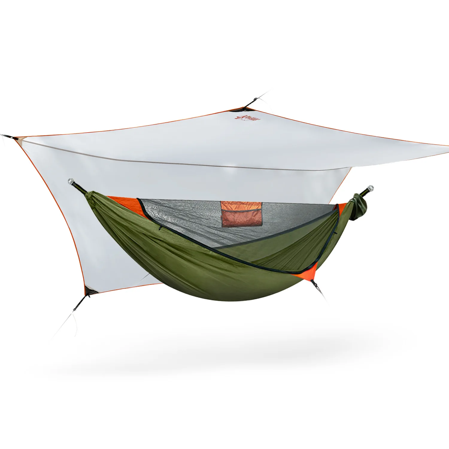 Anti-Roll Camping Hammock Combo, Complete with Bug Net, Tarp, Insulated Sleeping Gear for Comfortable & Secure Outdoor Sleep