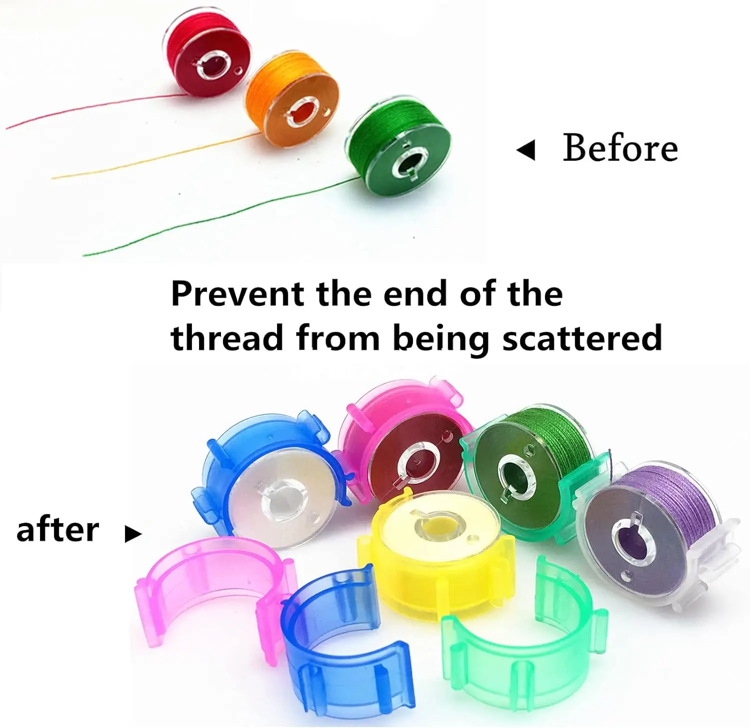 50pcs Spool Clip Bobbin Clip With Thread Locking Function Fits All Popular Spool Sizes Sewing Parts and Tools（Random colors）