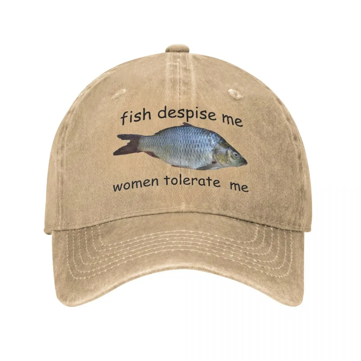 Fish Despise Me Women Tolerate Me Accessories Men Women Baseball Caps Funny Distressed Washed Hats Cap Vintage Outdoor Headwear