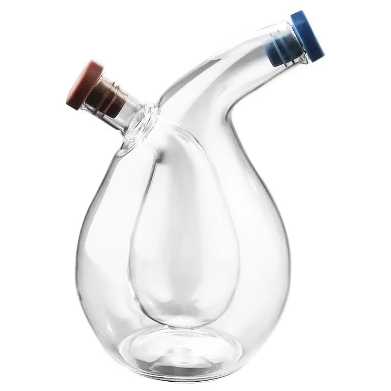 New Kitchen Two-In-One Oil Dispenser Design Vinegar Cruet Olive Can Quality Oil Pourer Condiment Dispenser Bottle