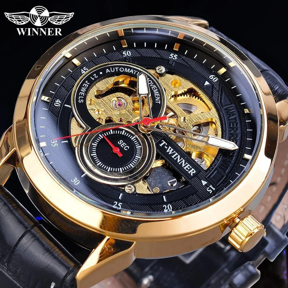 

European and American Style, High-End, Light Luxury, Fashionable, Business Casual, Hollow-Out Automatic Mechanical Watch for Men, Leather Strap, Unique and Cool, Best-Selling Watch for Trendy Young Men