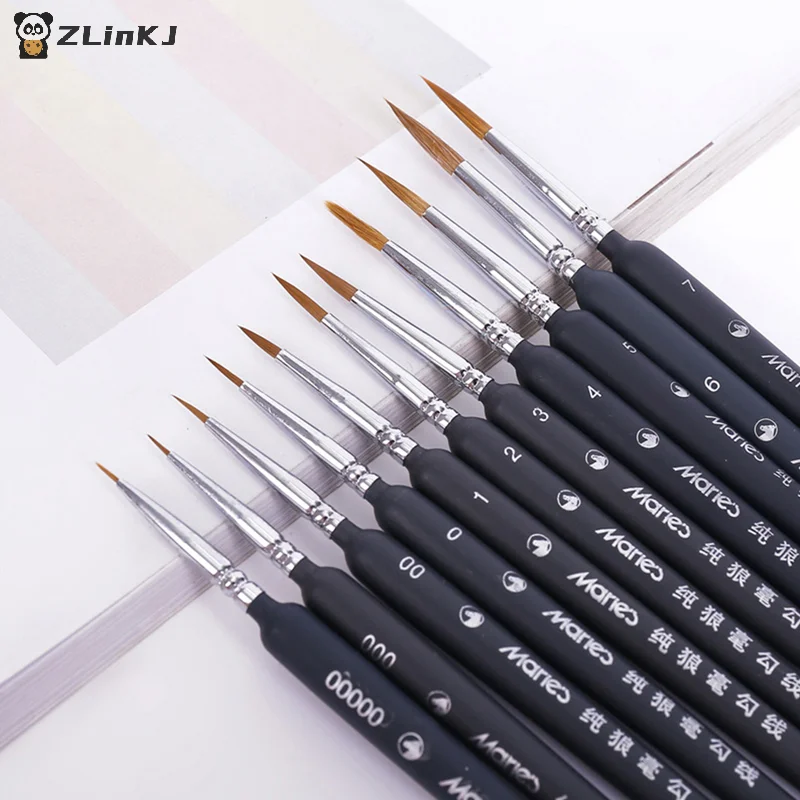 ▶3/5/6pcs Miniature Paint Brush Professional Nylon Brush Acrylic Painting Thin Line Pen , #000 #00 #0 #1 #2 #3