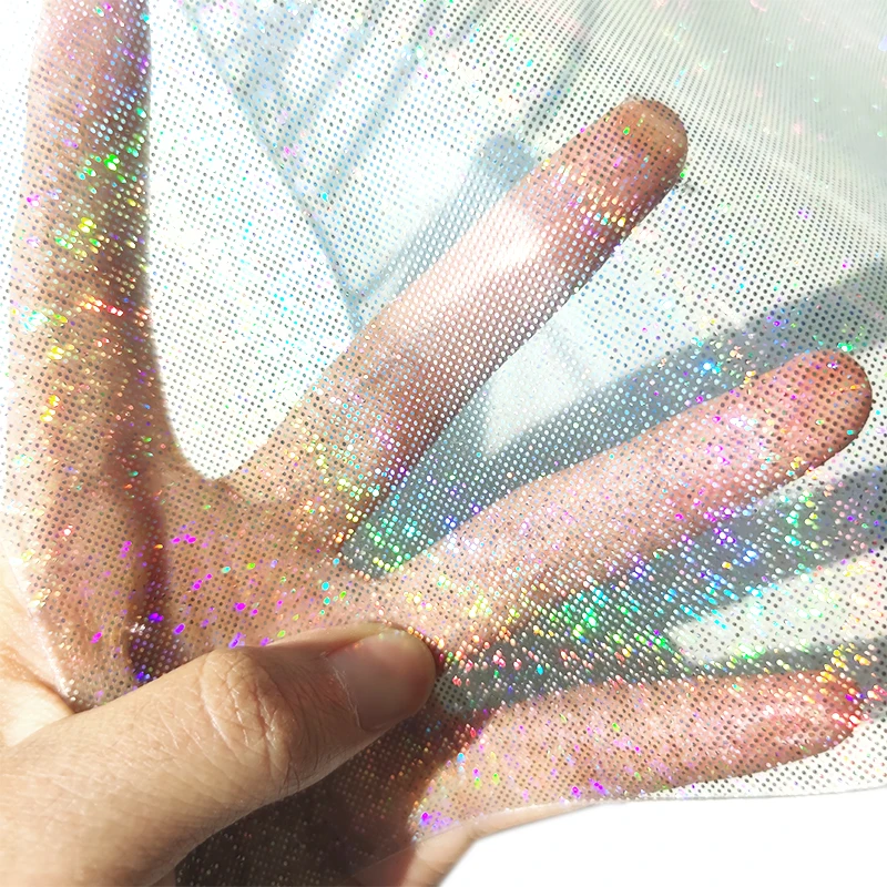 Holographic pattern EVA transparent faux leather sheets for Decoration Bag Making home decoration accessories DIY Handmade