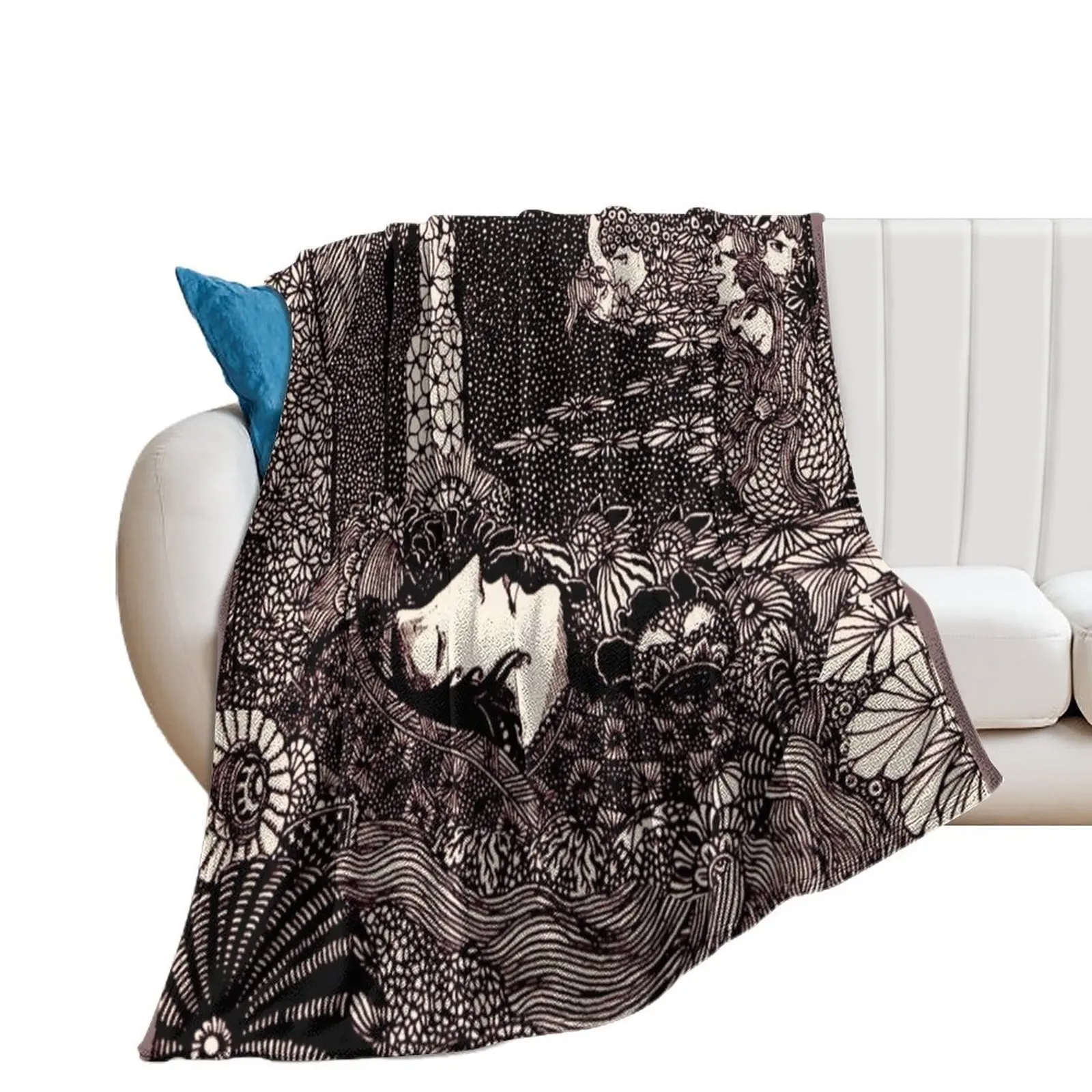 HD Sleeping Morella, from Edgar Allan Poe s Tales (1933) Throw Blanket Polar Heavy Decorative Beds Blankets