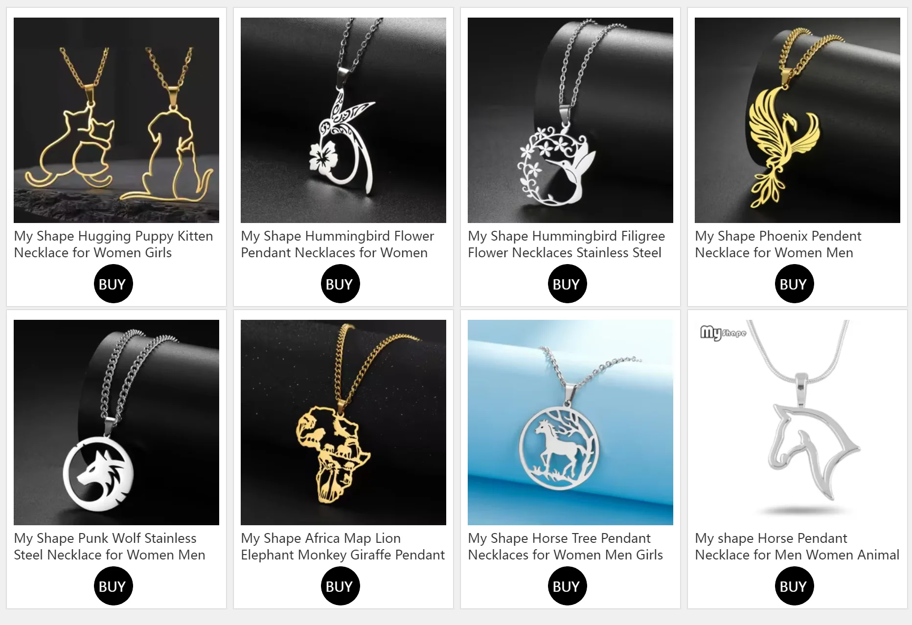 My Shape Katzen-und Fischgräten Anhänger Halsketten für Frauen Mädchen Kätzchen Tiere Charms Halskette Halsreif Edelstahl Schmuck – Detail 1