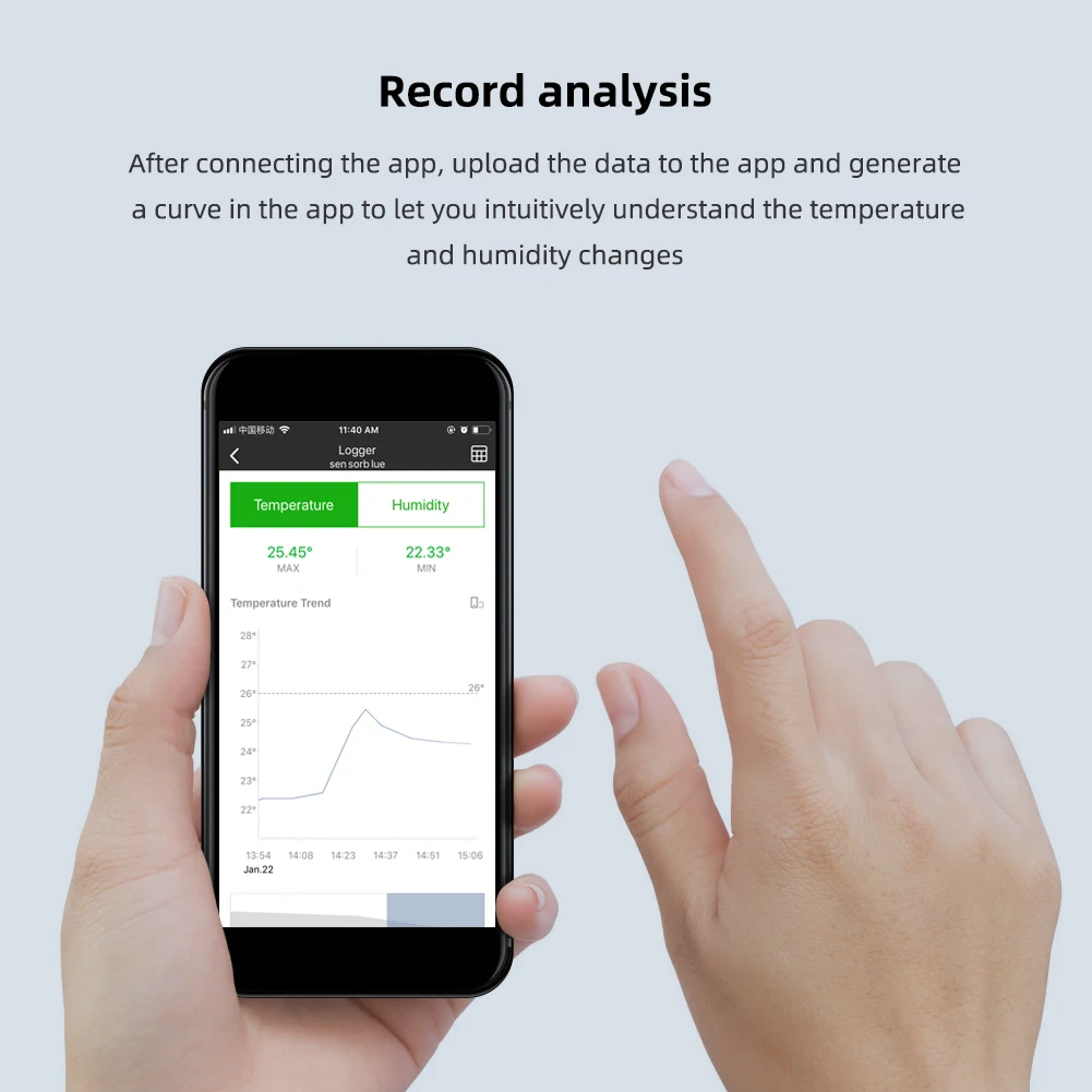 Мини-беспроводной датчик MEMS, регистратор температуры и влажности, управление через приложение, умный Bluetooth-термометр, гигрометр, регистратор данных, сигнализация