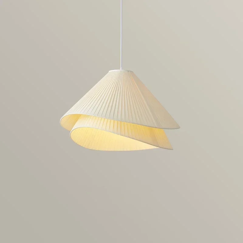 

Nordic Cream Style Fabric Dining Table Pendant Lamp Living Room Kitchen E27 Chandeliers Lighting Bedroom Hanging Light Fixtures