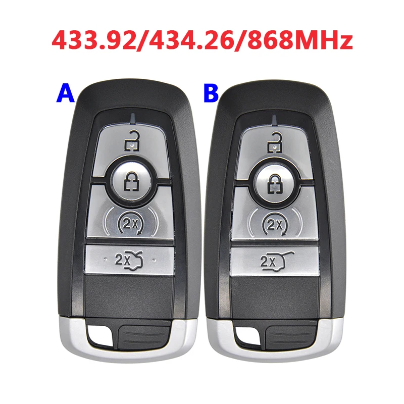 

AK018121 433.92/434.26/868MHz For Ford 15K601 Smart Remote Key 49 Chip HITAG PRO 4 Button Remote Start HS7T-15K601-CC/DC/DD