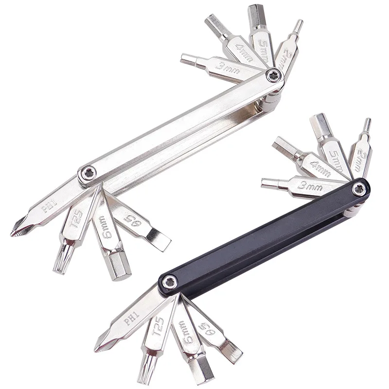 8-in-1 Fahrrad-Reparaturwerkzeug-Set Motorrad MTB Rennrad Schraubendreher-Set Faltbarer Sechskant-Speichenschlüssel Mountainbike Rennrad Werkzeug-Set – Detail 14