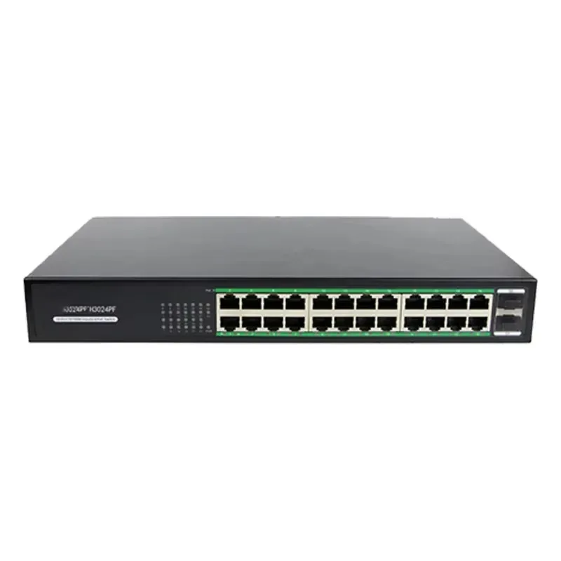 Switch Ethernet SFP 24 10/100/1000Mbps, 2 SFP, PoE, Switch IP, AP Inalámbrico, Switch de Red Gigabit de 24 Puertos