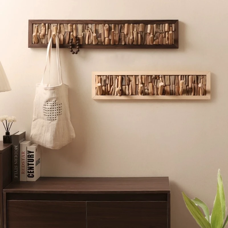 Wooden Wall Mounted Coat Rack, Entryway Hook for Hats & Bags, Door Hanger for Bedroom, Rustic Home Decor Background Accent